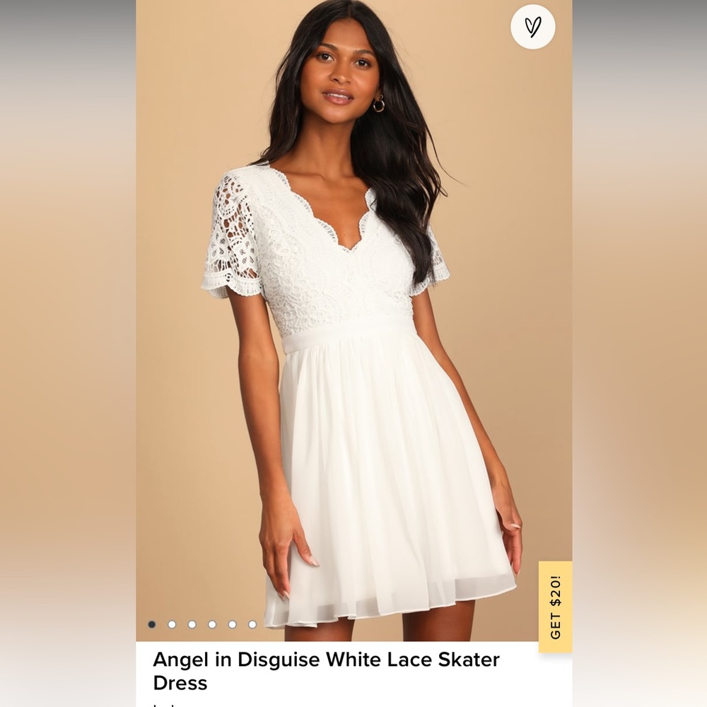 Lulu’s Angel in Disguise White Lace Skater Dress